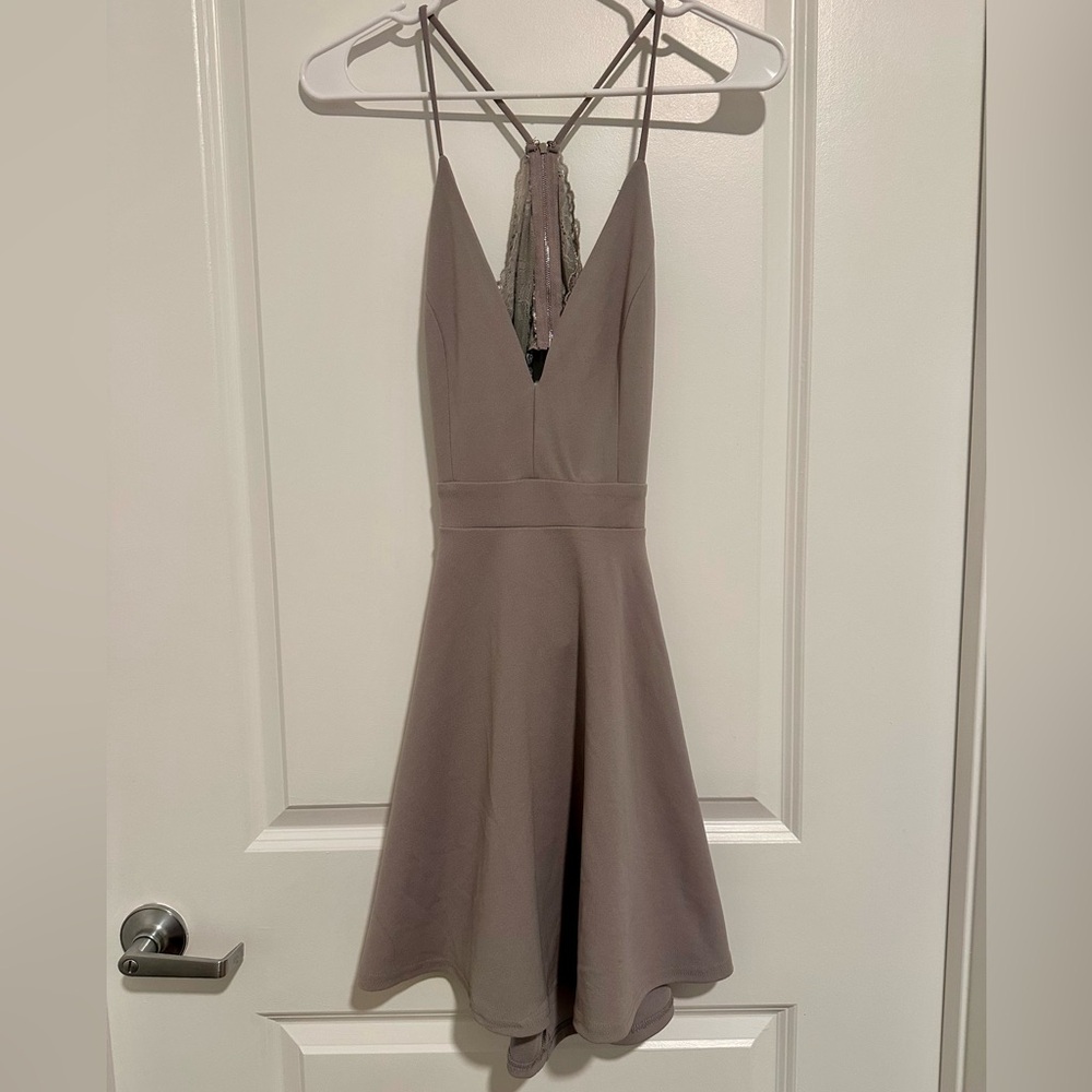 Trac Lilac Lace Back Dress